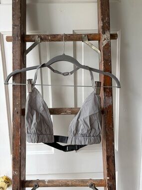 Women's Grey ReflectiveHalter Bralette - Size Small